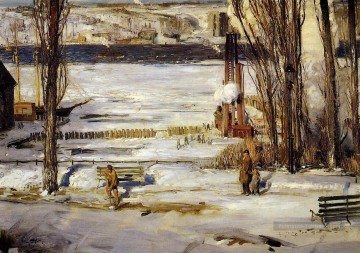 Un paysage de neige Morning Realist George Wesley Bellows Peinture à l'huile